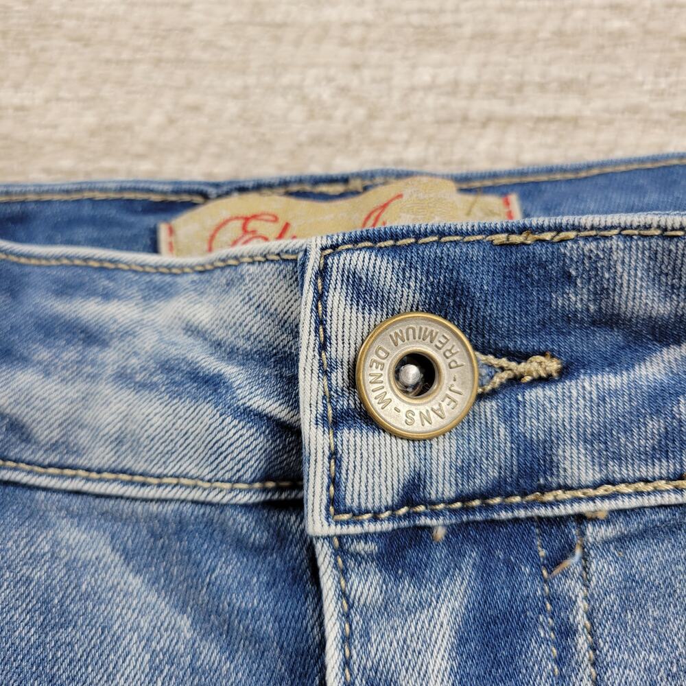 Elite Jeans Juniors 11/12 Flare Denim Distressed Fringe Hem Y2K Deadstock NWT - Picture 11 of 14
